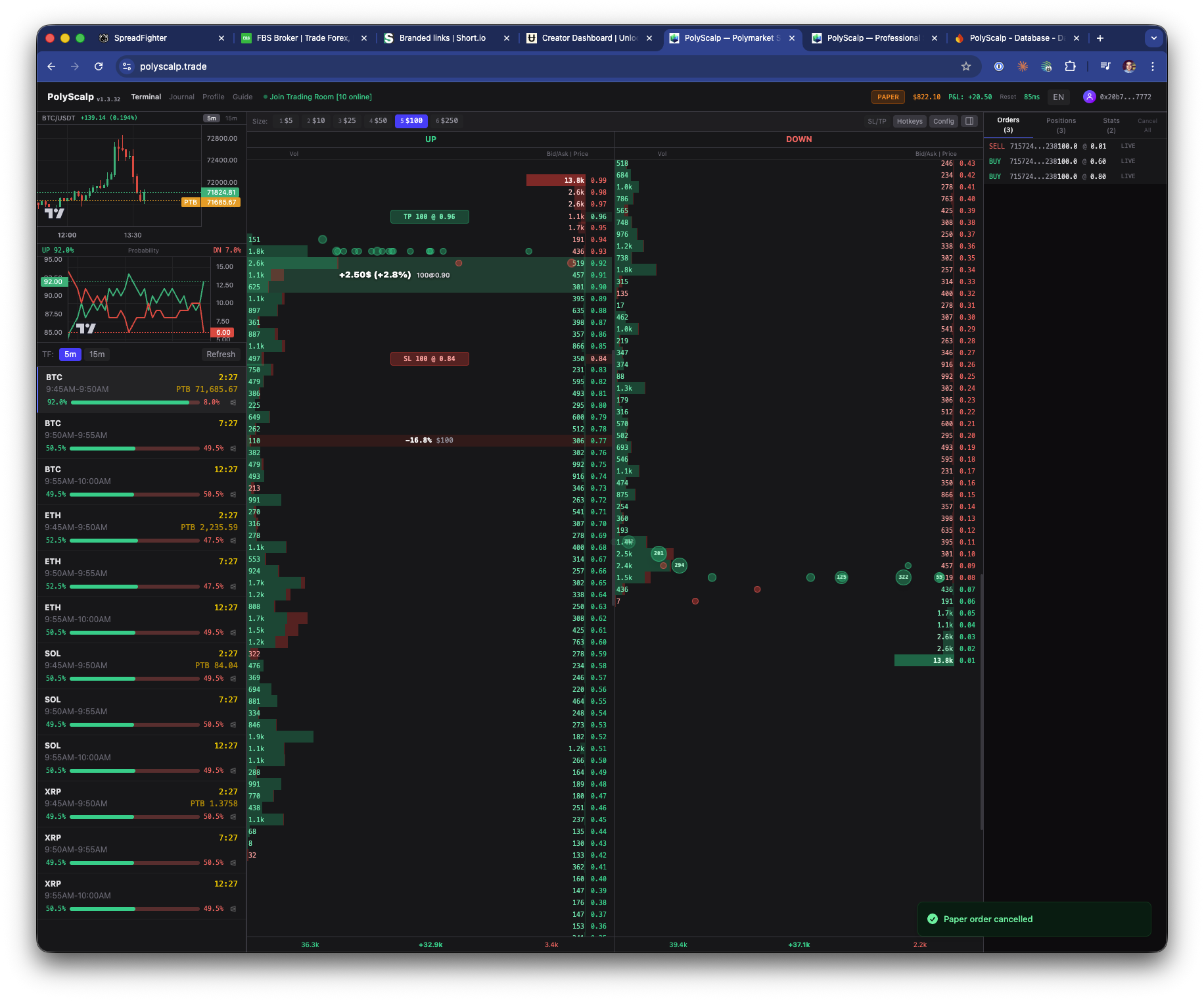 Probability Scalping with TP/SL